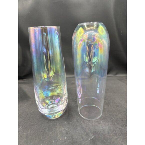 Rainbow Iridescent Stemless Champagne Glass set of 2 - 6 1/2" tall - Picture 6 of 9